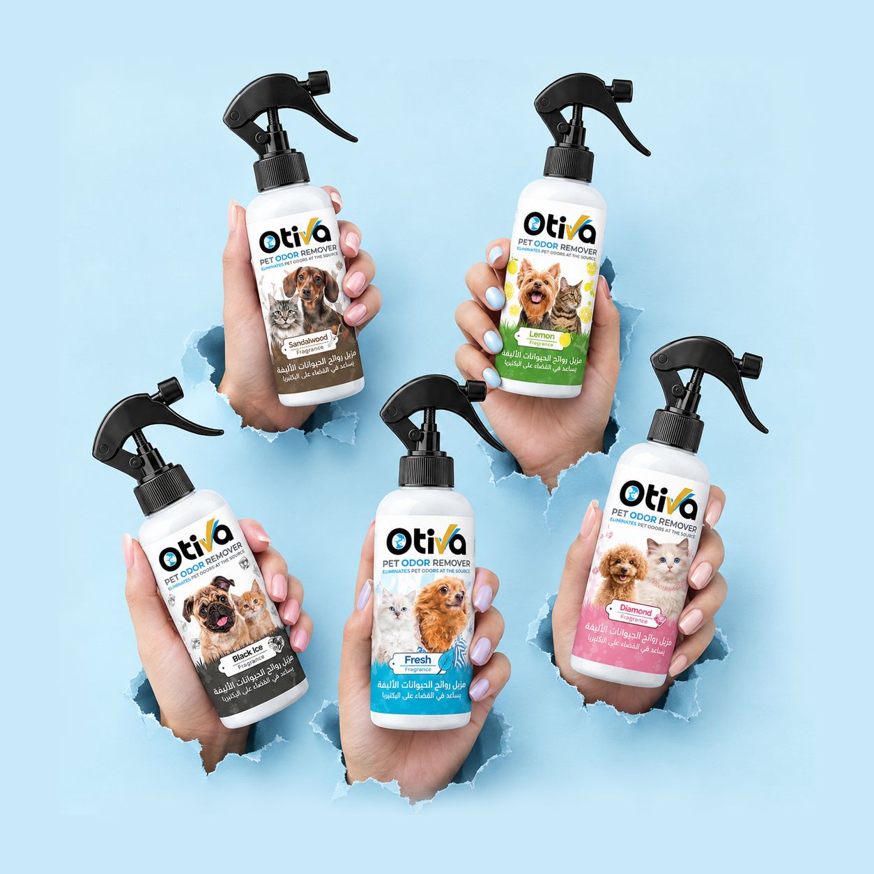 Otiva Pet Odor Remover fragrance lineup